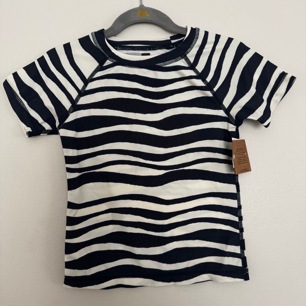 Tea Collection Zebra Print Rash Guard, UPF 40